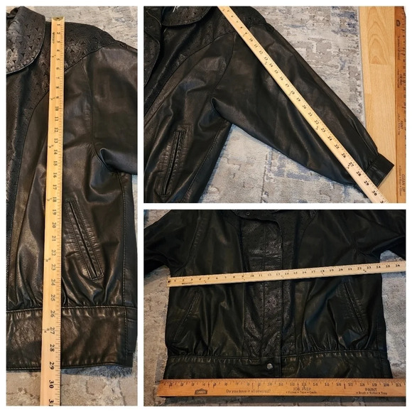 Gino Di Giorgio Leather Black Jacket. large. Vintage - Picture 16 of 16